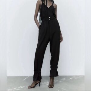 ZARA Black Jumpsuit With Belt size S BNWT